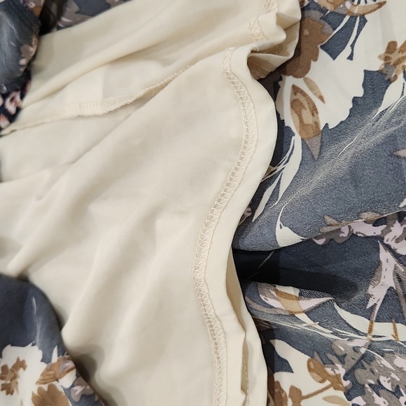 Entro A-line Floral Boho Babydoll Dress Blue/ White, US Women's 1X - Picture 5 of 6